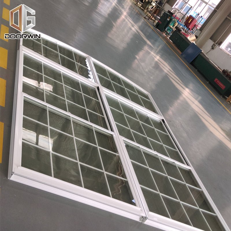 single & double hung window-01 white thermal break aluminum window with grilles - Doorwin Group Windows & Doors