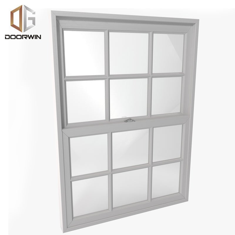 single & double hung window-01 white thermal break aluminum window with grilles - Doorwin Group Windows & Doors