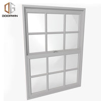single & double hung window-01 white thermal break aluminum window with grilles - Doorwin Group Windows & Doors