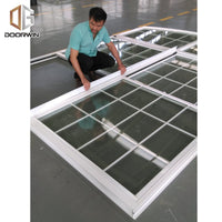 single & double hung window-01 white thermal break aluminum window with grilles - Doorwin Group Windows & Doors