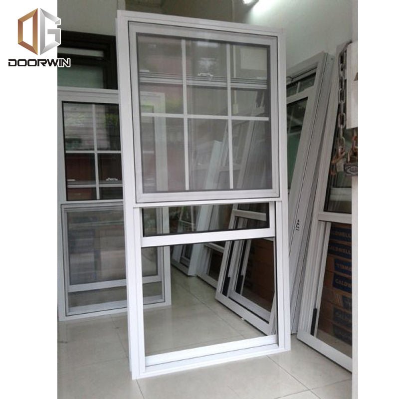 single & double hung window-01 white thermal break aluminum window with grilles - Doorwin Group Windows & Doors