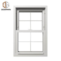single & double hung window-01 white thermal break aluminum window with grilles - Doorwin Group Windows & Doors