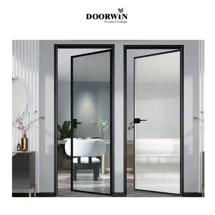 Slim frame thermal break Aluminum bathroom swing door. - Doorwin Group Windows & Doors
