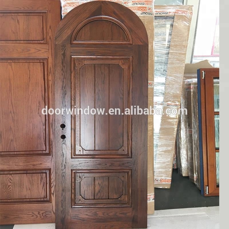 Solid Single Mahogany Wood Interior Wine Cellar Door with Arch Top and Insulated Glassby Doorwin - Doorwin Group Windows & Doors
