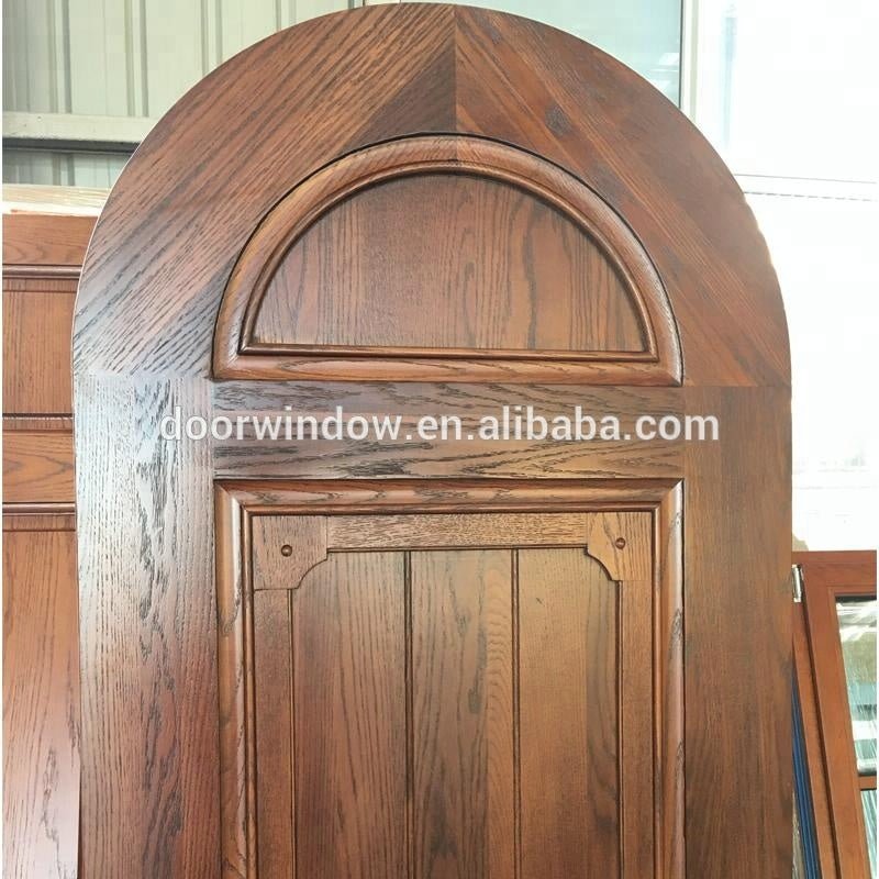 Solid Single Mahogany Wood Interior Wine Cellar Door with Arch Top and Insulated Glassby Doorwin - Doorwin Group Windows & Doors