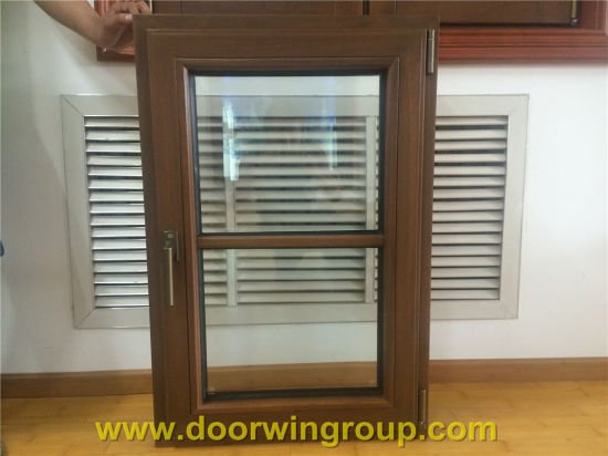 Solid Teak Wood Aluminum Picture Window with Grills - China Wooden Aluminium Window, Teak Wood Window - Doorwin Group Windows & Doors