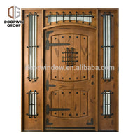 Solid wood frame arched top design knotty alder home doors with OEM/ODM by Doorwin - Doorwin Group Windows & Doors
