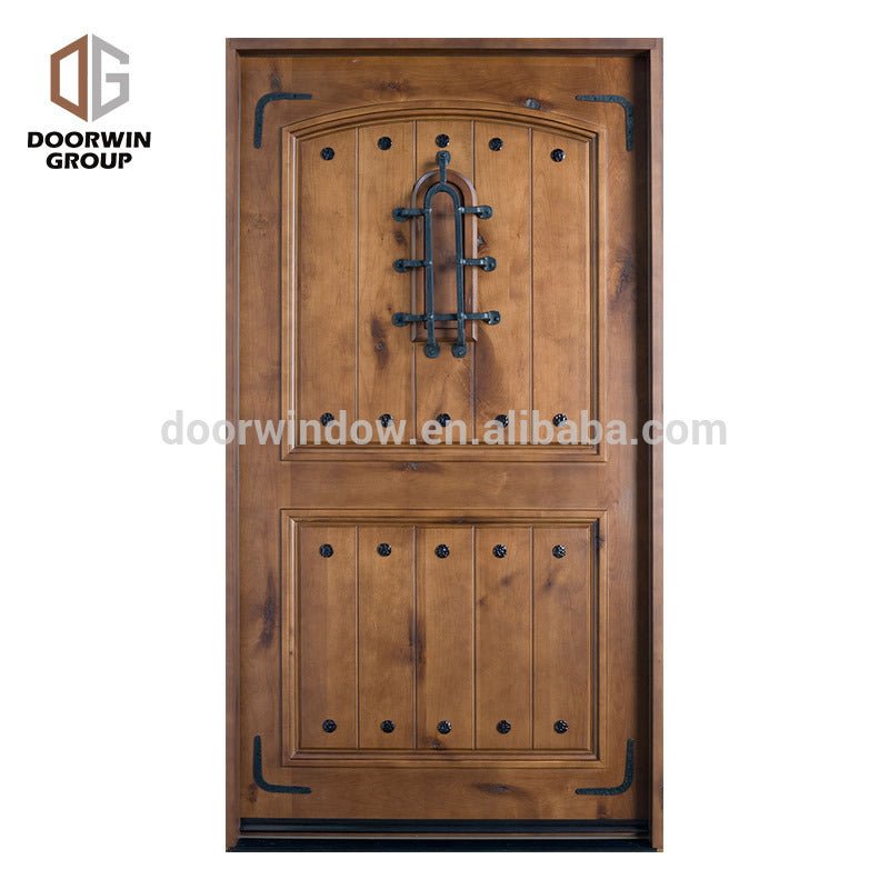 Solid wood frame arched top design knotty alder home doors with OEM/ODM by Doorwin - Doorwin Group Windows & Doors