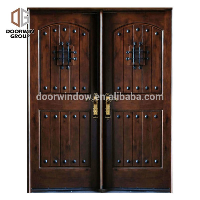 Solid wood frame arched top design knotty alder home doors with OEM/ODM by Doorwin - Doorwin Group Windows & Doors