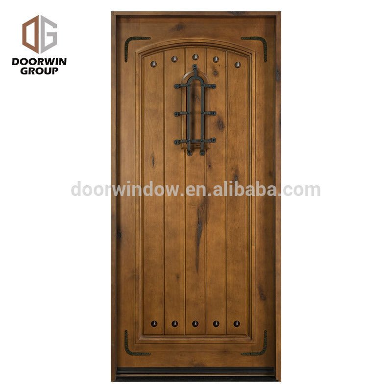 Solid wood frame arched top design knotty alder home doors with OEM/ODM by Doorwin - Doorwin Group Windows & Doors