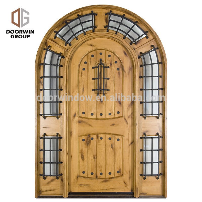 Solid wood frame arched top design knotty alder home doors with OEM/ODM by Doorwin - Doorwin Group Windows & Doors