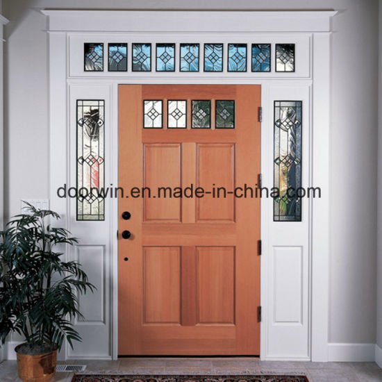 Solid Wood Front Entrance Door with Sidelight - China Safety Heat Strengthened Tempered Glass, Casement Door - Doorwin Group Windows & Doors