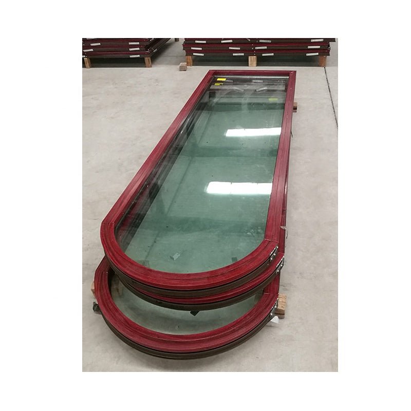 special shape Brown anodized aluminum windows with built in shutter - Doorwin Group Windows & Doors