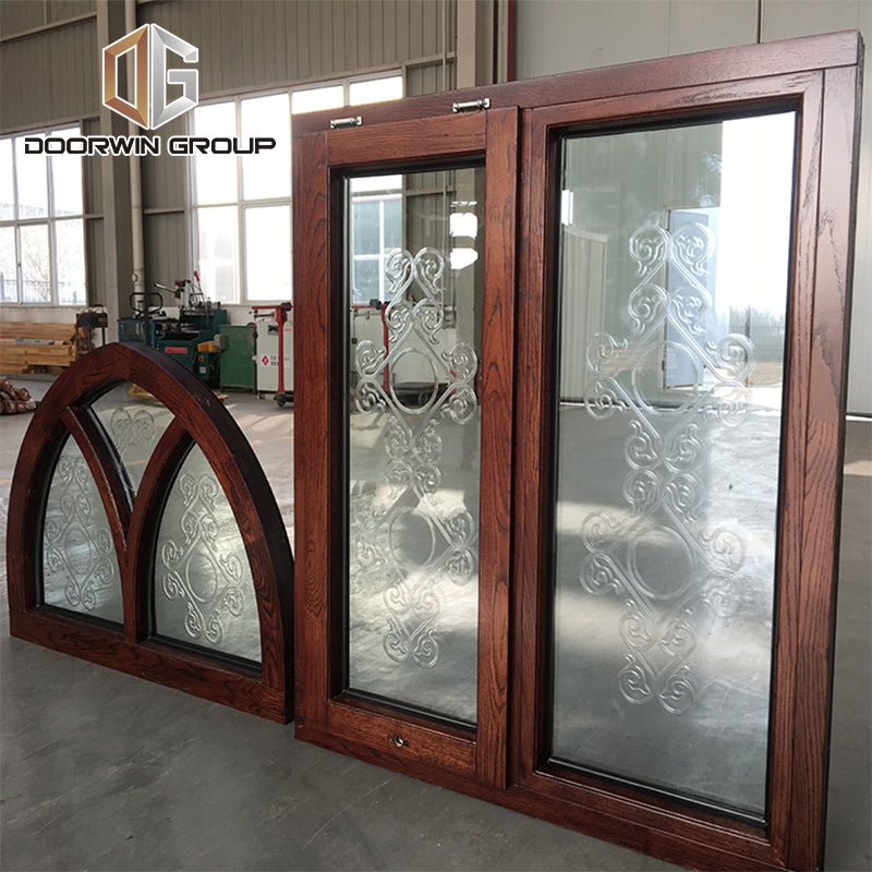 specialty shapes window-27 Fantastic arched oak wood window frame with carved glass - Doorwin Group Windows & Doors
