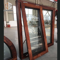 specialty shapes window-27 Fantastic arched oak wood window frame with carved glass - Doorwin Group Windows & Doors