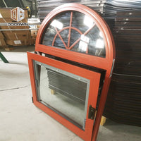 specialty shapes window-35 arch top with grille design tilt turn window with built-in blinds shutter - Doorwin Group Windows & Doors