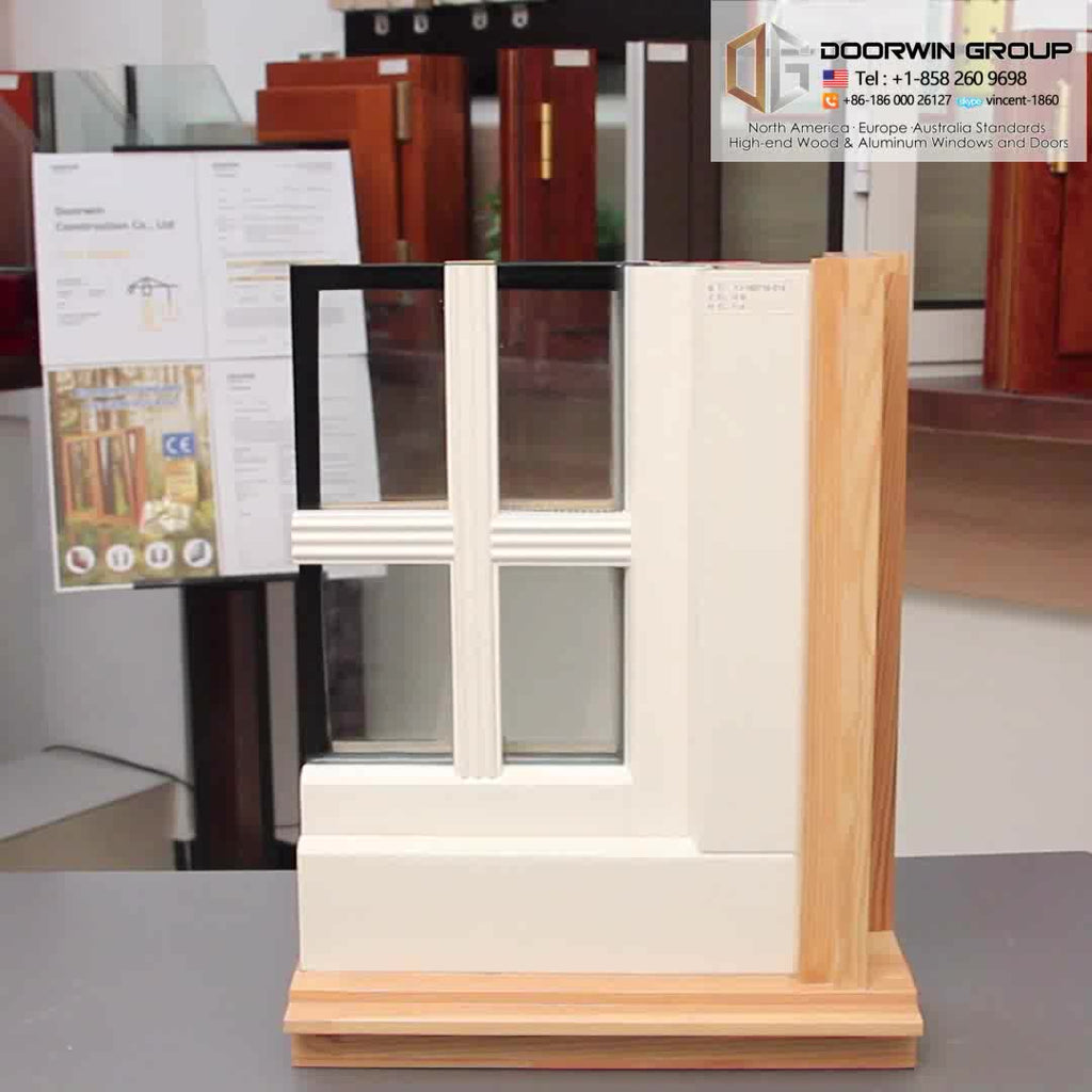 Teak wood and aluminum French style casement window with grill design - Doorwin Group Windows & Doors