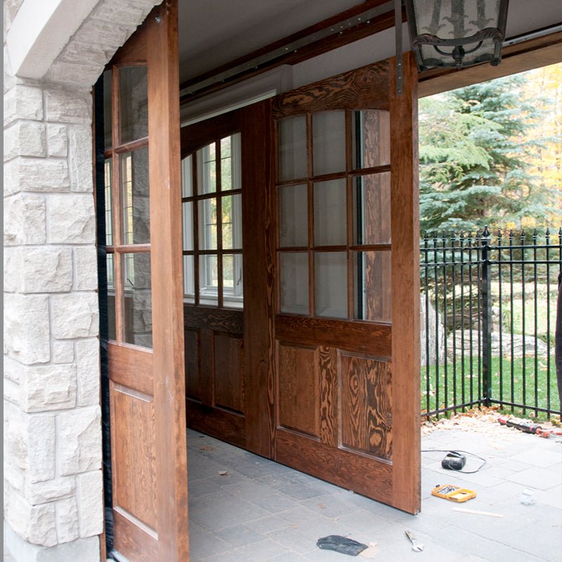 Teak Wood Main Door Designs Double Dark Wcolor Barn Doorby Doorwin - Doorwin Group Windows & Doors