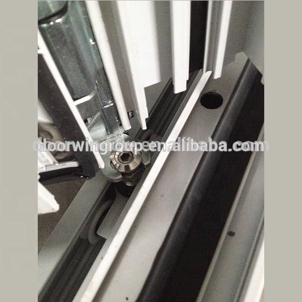 Thermal break aluminum BI-folding double glazing tempered glass doors White patio door with integral blinds shutterby Doorwin - Doorwin Group Windows & Doors