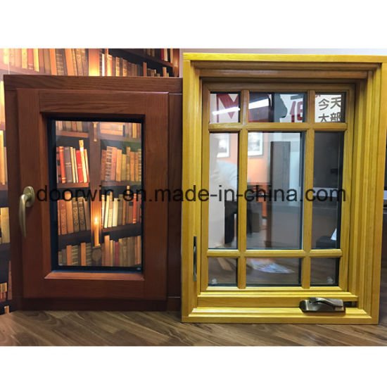 Tilt Turn Window, Oak Wood Window with Exterior Aluminum Cladding, Fitted with Hidden Hinges - China Bronze Swing Window, Novel Design Swing Window - Doorwin Group Windows & Doors