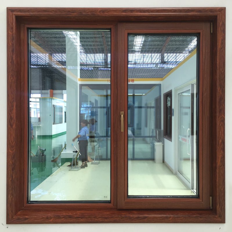 tilt turn window-thermal break aluminum window with wenge wood cladding from inside - Doorwin Group Windows & Doors