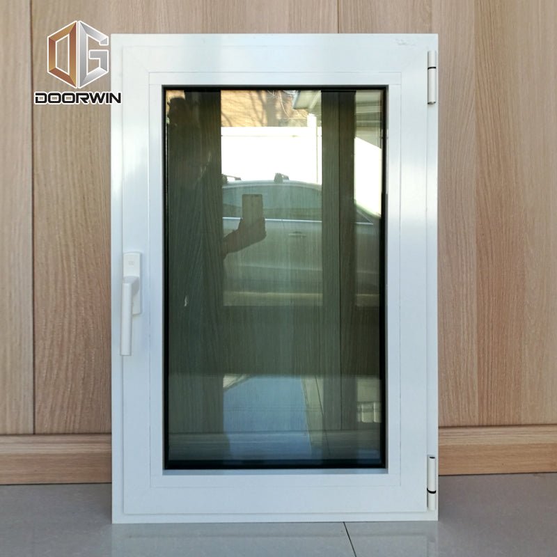tilt turn window with fixed mosquito net-21 white (interior)black(exterior)thermal break aluminum - Doorwin Group Windows & Doors