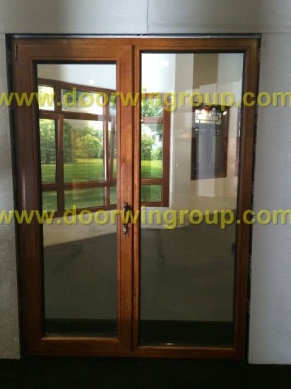 Timber Aluminum Patio Door, Double/Triple Glazing Tempered Glass Door, High Quality Wood Aluminum Hinged Door - China Wood Clad Alu Door, Alu Clad Wood Glass Door - Doorwin Group Windows & Doors