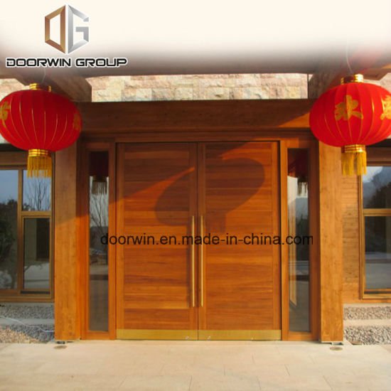 Top Quality Teak Wood Main Entrance Double Hinged Door Design with Ce Certificate - China Teak Wood Main Door Design, Entrance Door - Doorwin Group Windows & Doors
