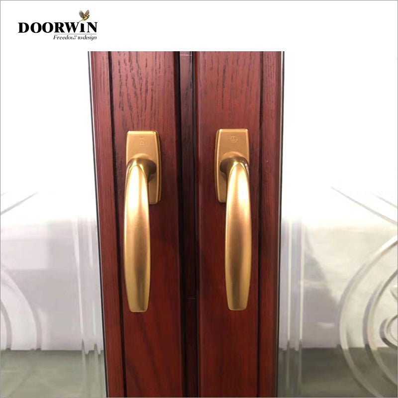 USA Baltimore hot sale Fantastic Arched Oak Wood Aluminium half round windows with carved glass - Doorwin Group Windows & Doors