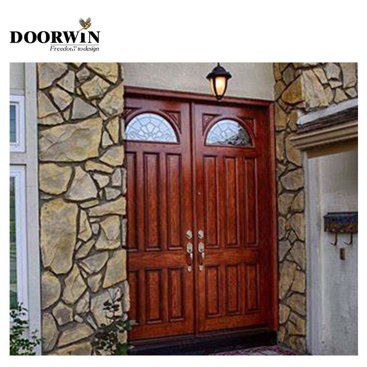 USA Delaware new design product DOORWIN Wholesale price solid wood french doors exterior front double door - Doorwin Group Windows & Doors