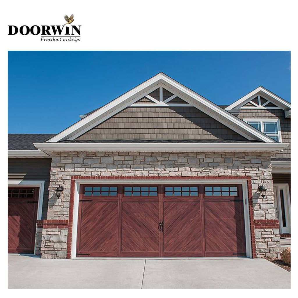 USA Illinois super sale product Anti-wind and anti-theft white aluminum alloy automatic garage door - Doorwin Group Windows & Doors