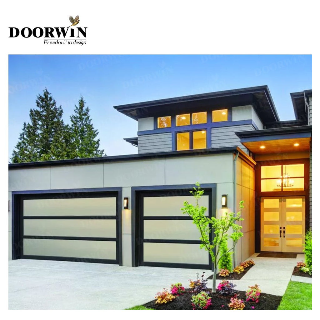USA Indiana area best price New automatic anti-collision system aluminum alloy garage door - Doorwin Group Windows & Doors