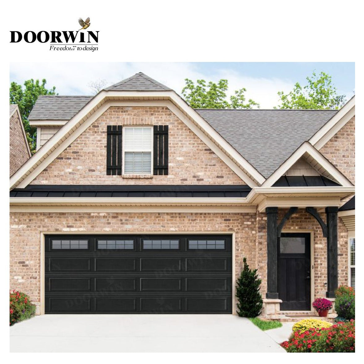 USA Kentucky best price Modern European style automatic remote control steel private garage door - Doorwin Group Windows & Doors