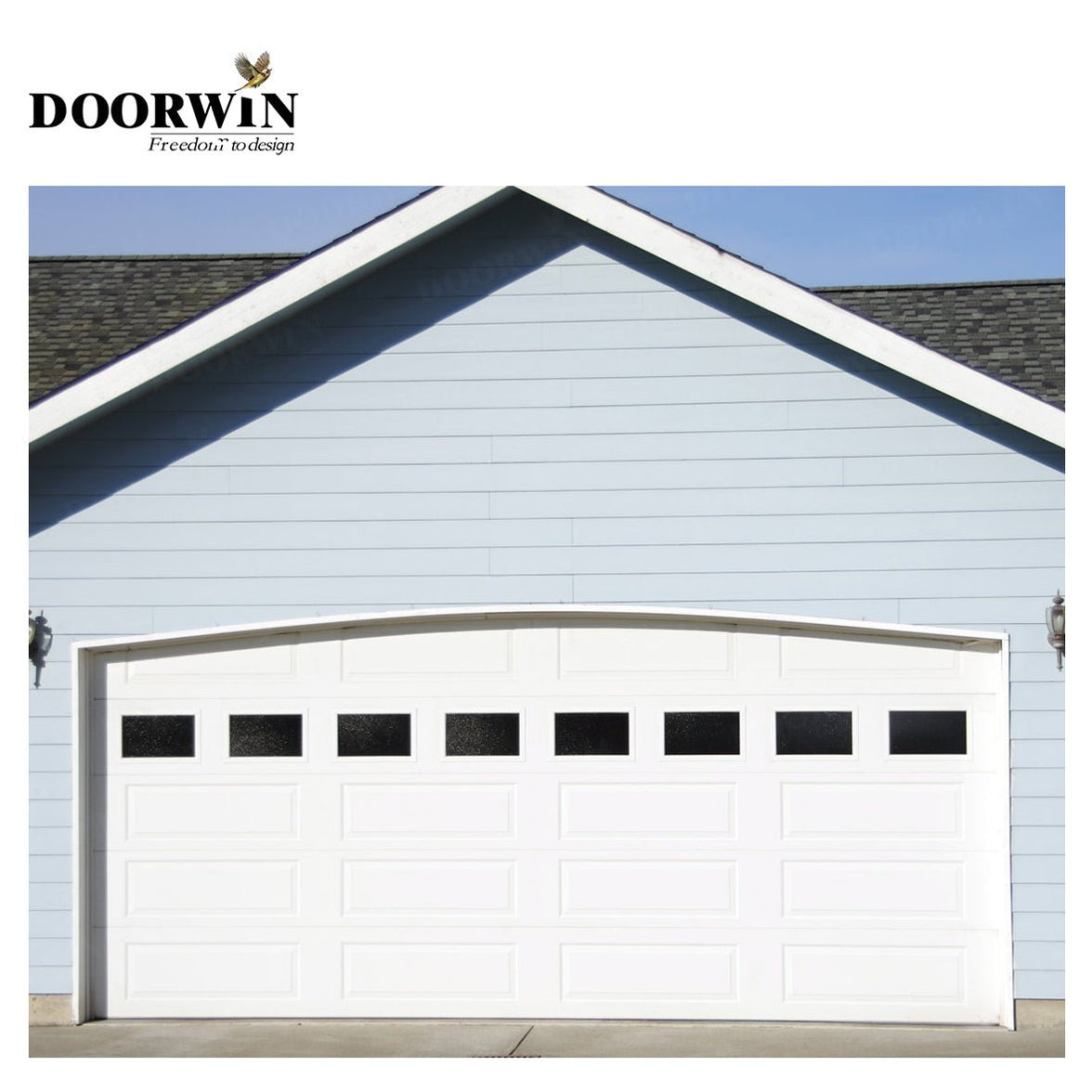 USA Kentucky best price Modern European style automatic remote control steel private garage door - Doorwin Group Windows & Doors
