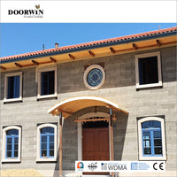 USA Milwaukee hot sale AAMA certified Grill Design Round Top French Wood clad Casement Window with double glazing glass - Doorwin Group Windows & Doors