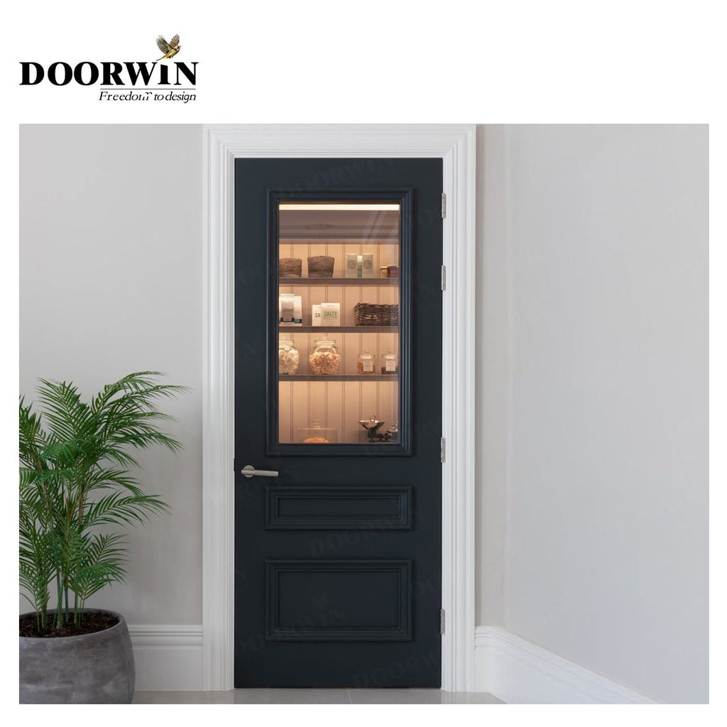 USA Mobile hot sale DOORWIN Wooden door with frame decoration glass insert wood interior door glass insert wood interior door - Doorwin Group Windows & Doors