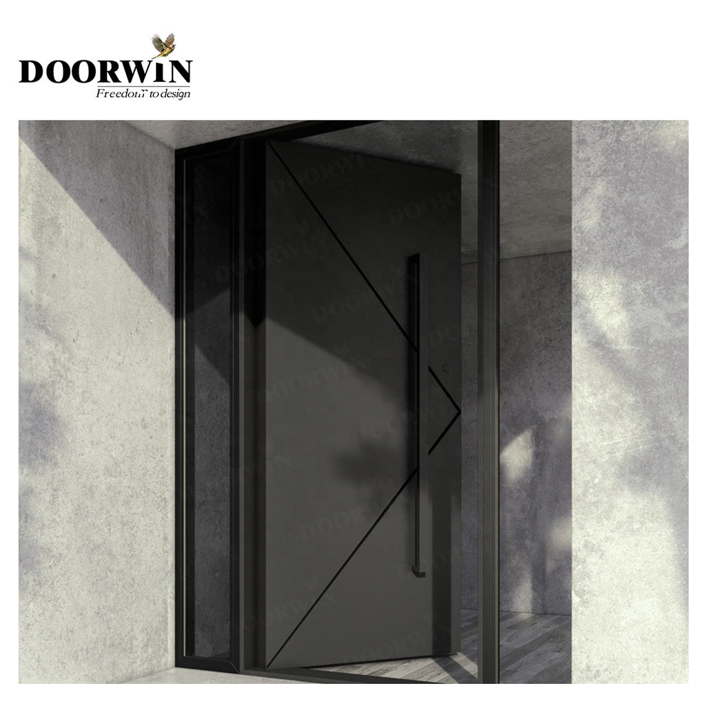 USA New YORK Pivot Entrance Door with Oak Wood Frame and Glass Insert - China Exterior Glass Door, Garage Side Door - Doorwin Group Windows & Doors