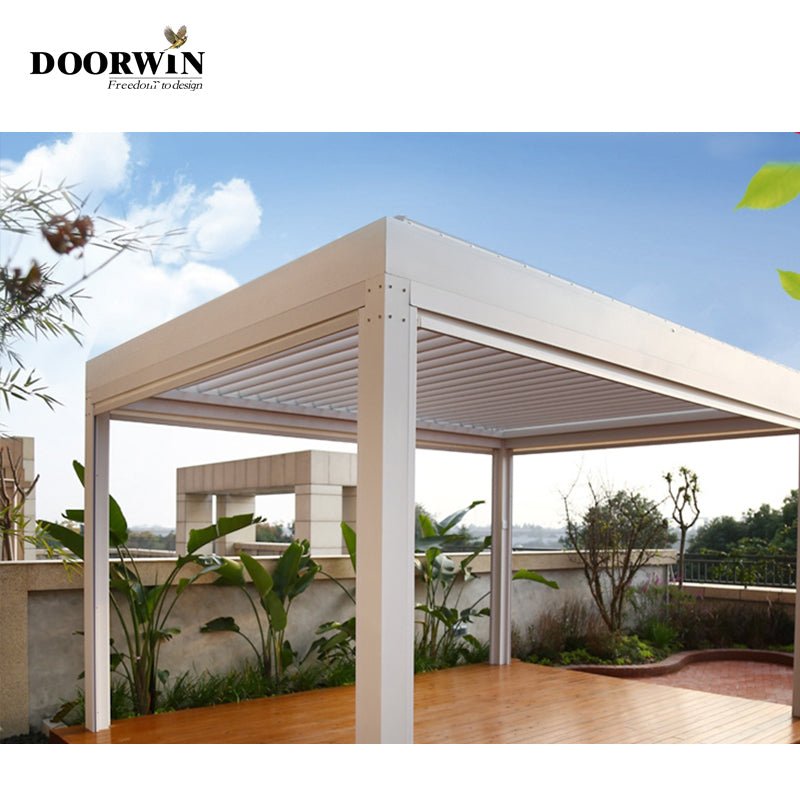 Villa Outdoor Automatic Sunshade Rainpro Of Aluminum Pergola - Doorwin Group Windows & Doors