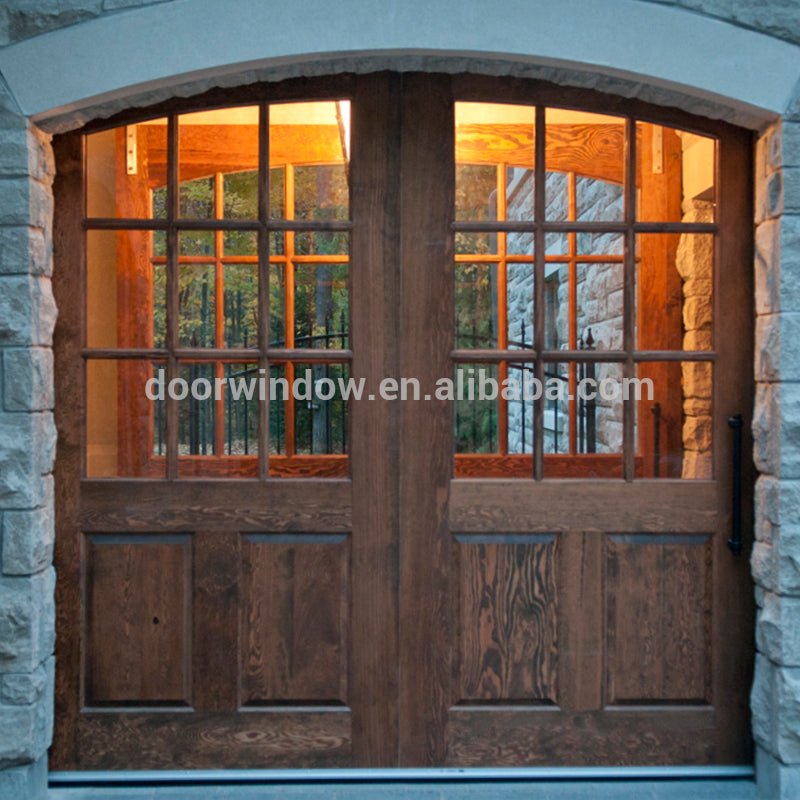 Vintage Half 9 lite double panel Design Wood Interior Sliding Barn Door knotty alder pine commercial interior half doors by Doorwin - Doorwin Group Windows & Doors