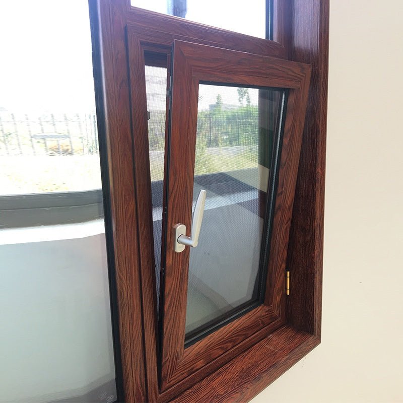 Washington best selling elegant Tilt up with wood grain finishing thermal insulated aluminum window with double glass - Doorwin Group Windows & Doors