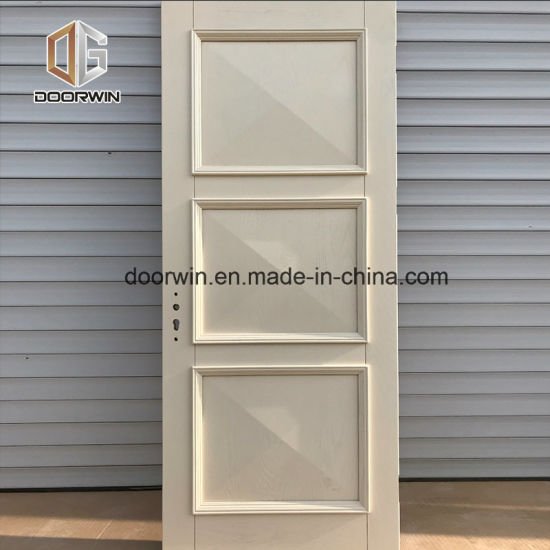 White Oak Wood Interior Raised Panel Door - China Oak Solid Doors, Half Glass Half Screen Door - Doorwin Group Windows & Doors