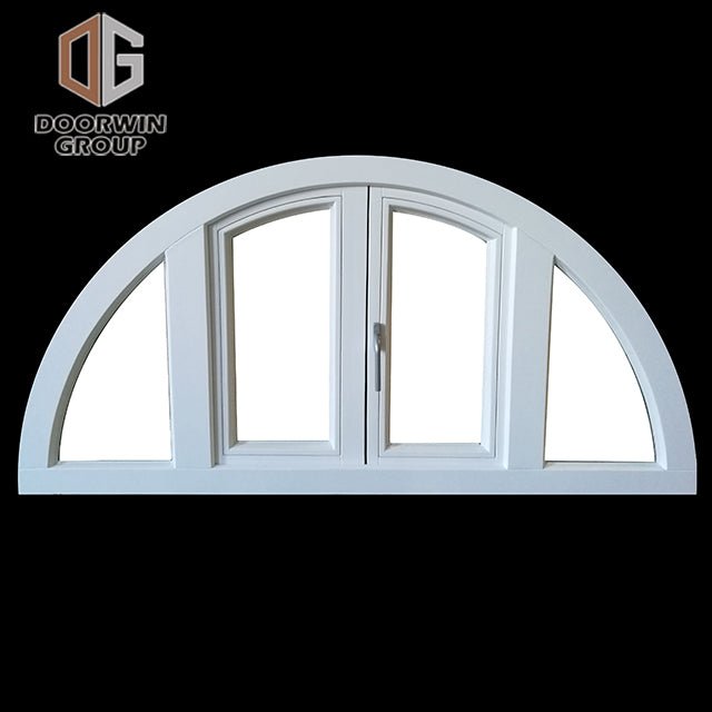white stain finish color arched French push out window - Doorwin Group Windows & Doors