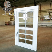 White stain finish color casement window with decorative grille - Doorwin Group Windows & Doors