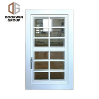 White stain finish color casement window with decorative grille - Doorwin Group Windows & Doors