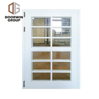 White stain finish color casement window with decorative grille - Doorwin Group Windows & Doors