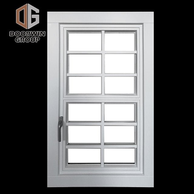 white stain finish color casement window with decorative grille - Doorwin Group Windows & Doors