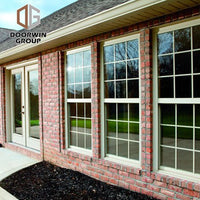 White stain finish color casement window with decorative grille - Doorwin Group Windows & Doors