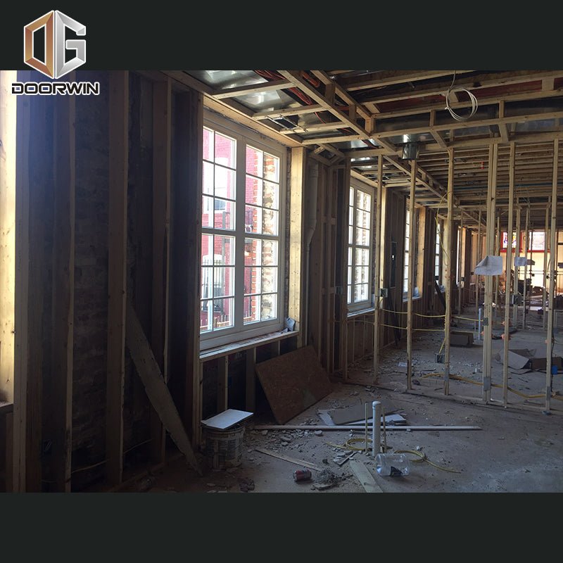 White stain finish color French push out window with grille - Doorwin Group Windows & Doors