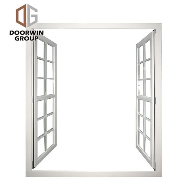 White stain finish color French push out window with grille - Doorwin Group Windows & Doors