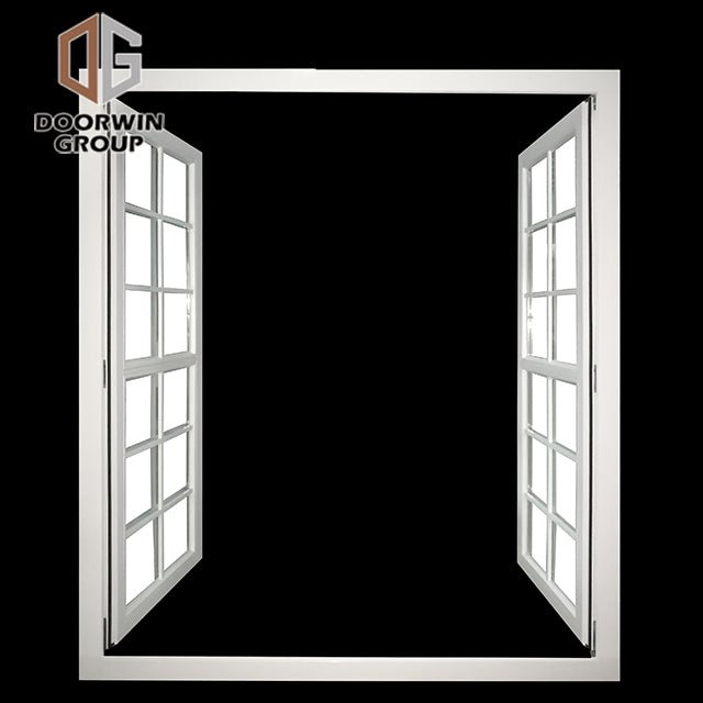 White stain finish color French push out window with grille - Doorwin Group Windows & Doors